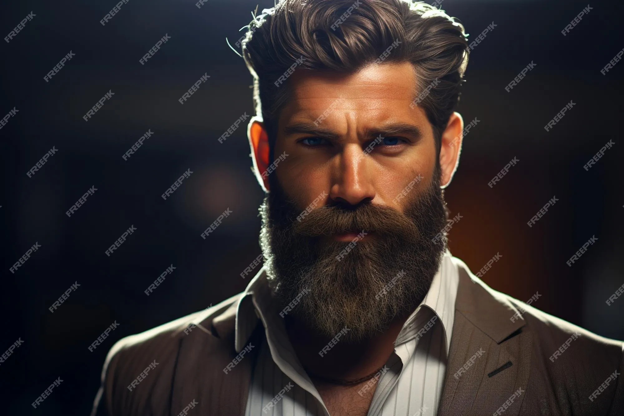 Man with a well-groomed rugged beard