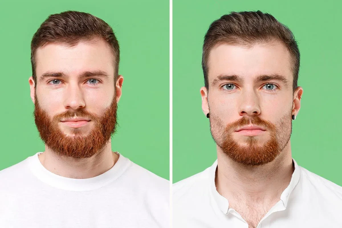 trimming a round beard
