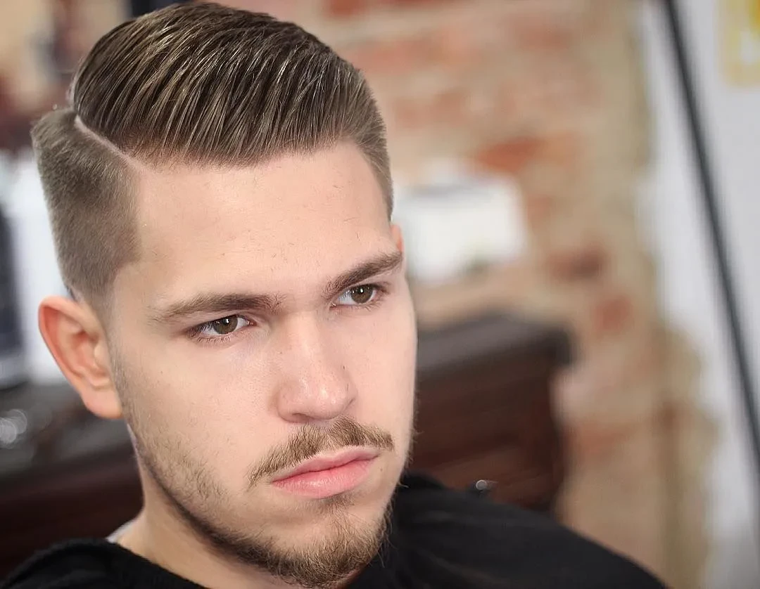 side swept hairstyle men 2024