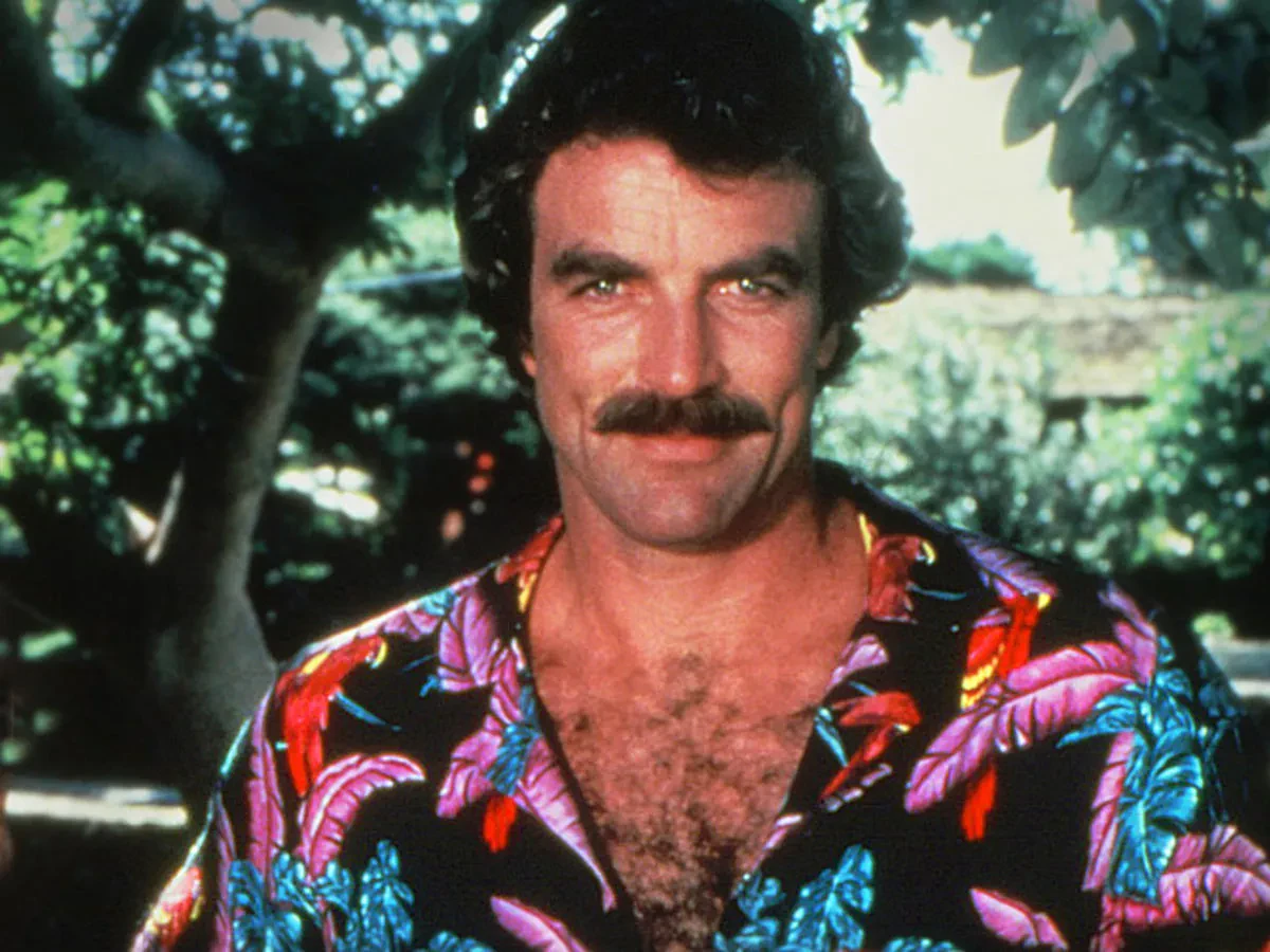 80s mustache and stubble