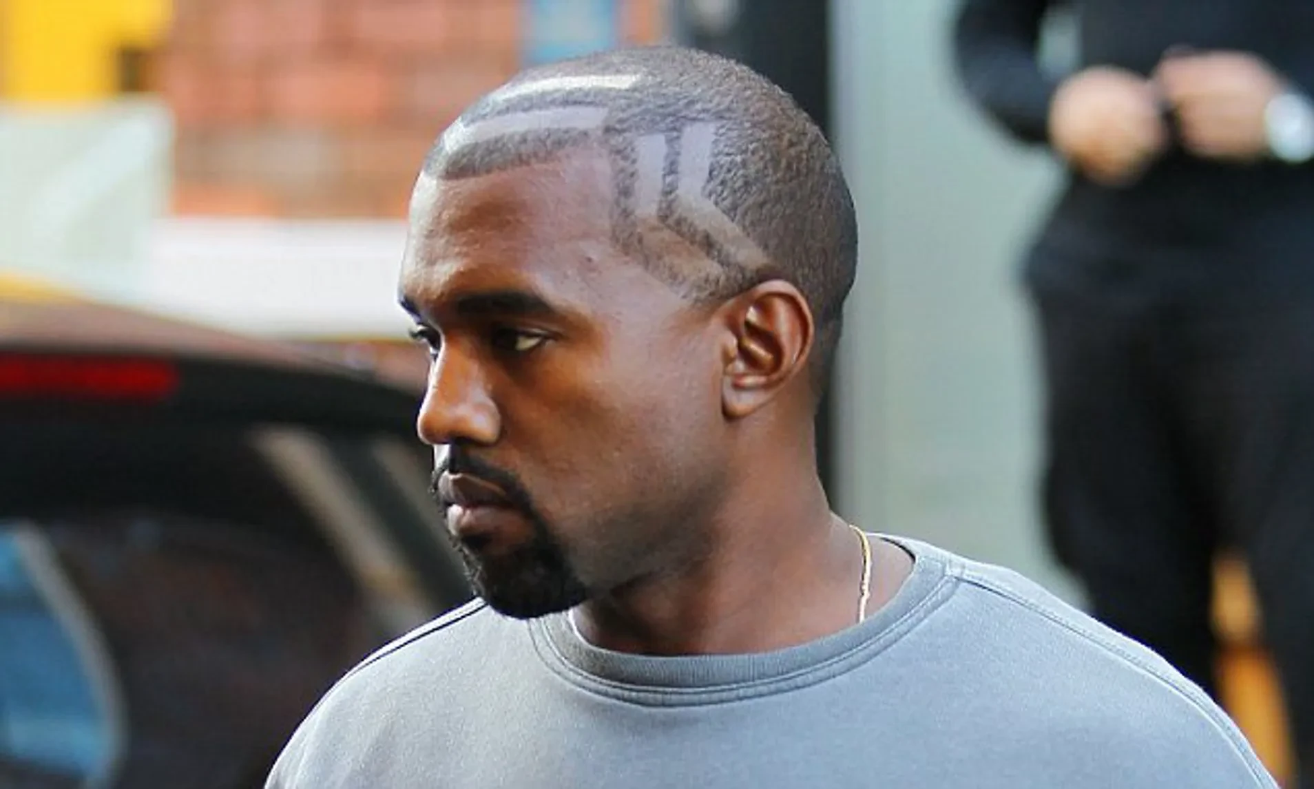 Kanye West clean shaven 2024